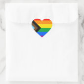 LGBT PRIDE (Progress Pride) Herz-Aufkleber (Tasche)