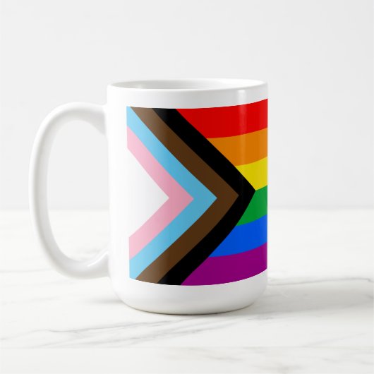 LGBT PRIDE (Progress Pride) Kaffeetasse (Links)