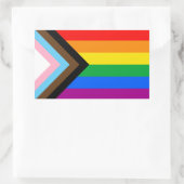 LGBT PRIDE (Progress Pride) Rechteckiger Aufkleber (Tasche)