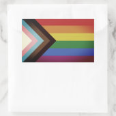 LGBT PRIDE (Progress Pride) Rechteckiger Aufkleber (Tasche)