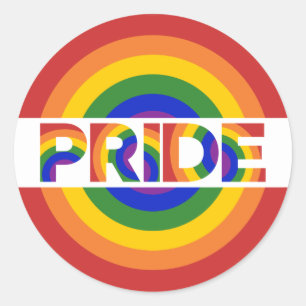LGBT Pride Psychedelic Geometric Rainbow Bullseye Runder Aufkleber