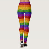 LGBT Pride Rainbow Color Knittern Muster Leggings (Rückseite)