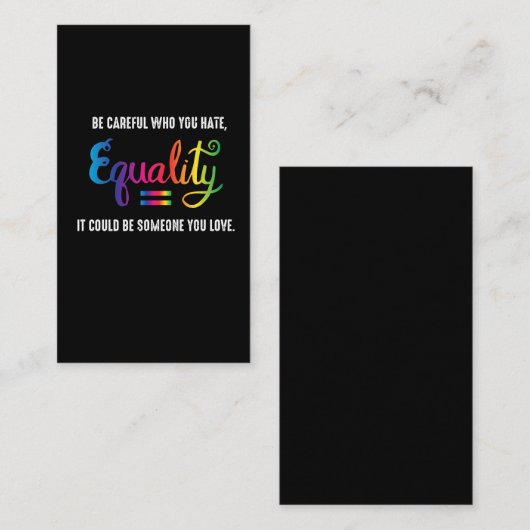 LGBT Pride Rainbow Equality Geschenk Visitenkarte (Vorne/Hinten)