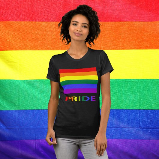 LGBT Pride Rainbow Flag & Text Women T-Shirt