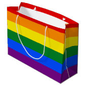 LGBT Pride Rainbow Große Geschenktüte (Rückseite Schrägansicht)