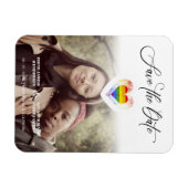 LGBT Pride Rainbow Heart Lesbian Gay Foto Magnet (Horizontal)