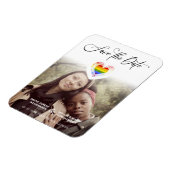 LGBT Pride Rainbow Heart Lesbian Gay Foto Magnet (Linke Seite)
