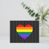 LGBT Pride Rainbow Heart Postkarte (Stehend Vorderseite)
