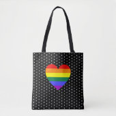 LGBT Pride Rainbow Heart Tasche (Vorderseite)