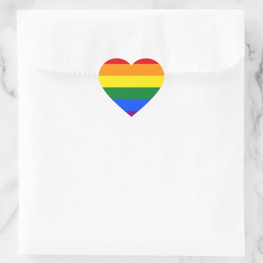 LGBT Pride Rainbow Herz-Aufkleber (Tasche)