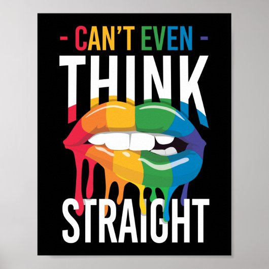 LGBT Pride Rainbow kann nicht einmal direkt denken Poster (Vorne)