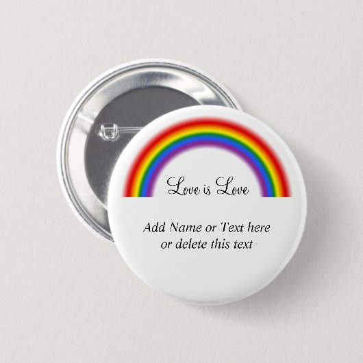 LGBT Pride Rainbow mit benutzerdefinierter Text-Li Button (Vorne & Hinten)