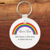 LGBT Pride Rainbow mit benutzerdefinierter Text-Li Schlüsselanhänger (Vorderseite)