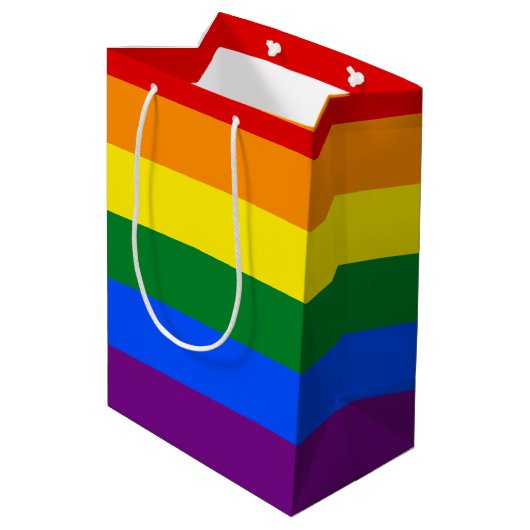 LGBT Pride Rainbow Mittlere Geschenktüte (Rückseite Schrägansicht)