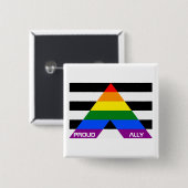 LGBT Pride Rainbow Proud Button (Vorne & Hinten)