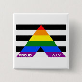 LGBT Pride Rainbow Proud Button (Vorderseite)