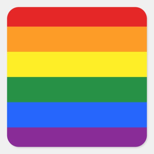 LGBT Pride Rainbow Quadratischer Aufkleber (Vorderseite)