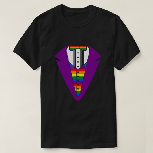 LGBT Pride Rainbow Tuxedo T-Shirt (Design vorne)