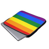LGBT-Pride-Regenbogen-Streifen Laptopschutzhülle (Vorne Knopf)