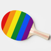 LGBT-Pride-Regenbogen-Streifen Tischtennis Schläger (Seitenansicht)