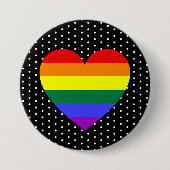 LGBT-Pride-Regenbogenherz Button (Vorderseite)