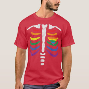 LGBT Pride Rib Käfig Rainbow Skeleton Xray LGBTQ T-Shirt