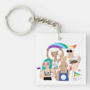 LGBT+Pride. Schwule Liebe. Regenbogenflagge. Schlü Schlüsselanhänger