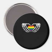 Lgbt Pride Skeleton Halloween Goth Heart Classic Magnet (Vorderseite/Rückseite)