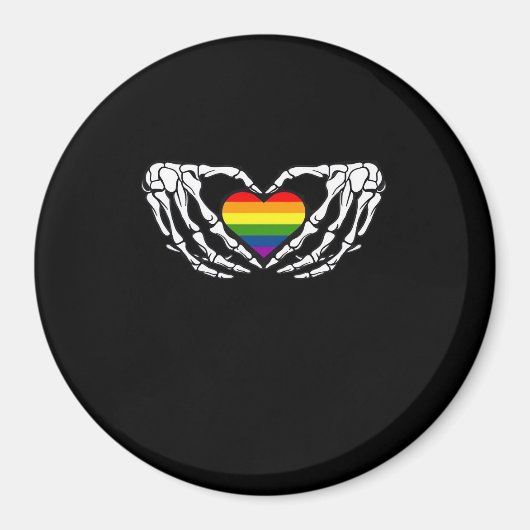 Lgbt Pride Skeleton Halloween Goth Heart Classic Magnet (Vorne)
