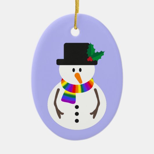 LGBT+ Pride Snowman Keramik Ornament (Vorne)