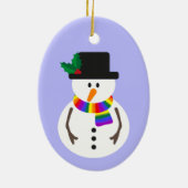 LGBT+ Pride Snowman Keramik Ornament (Hinten)