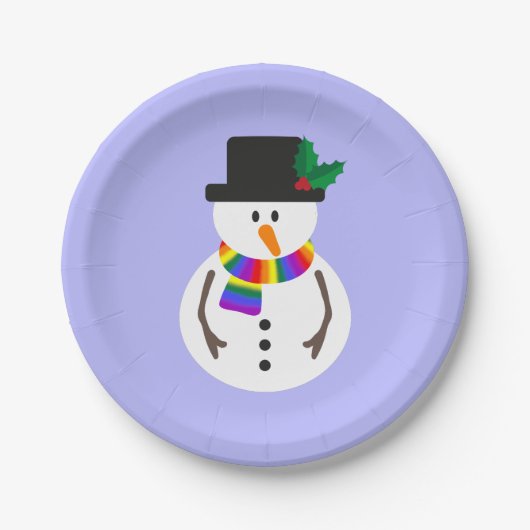 LGBT+ Pride Snowman Paper Tellers Pappteller (Vorderseite)