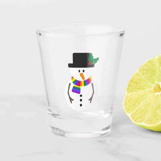 LGBT+ Pride Snowman Shot Glass Schnapsglas (Vorderseite)