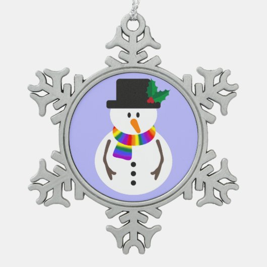 LGBT+ Pride Snowman Snowflake Ornament (Vorderseite)