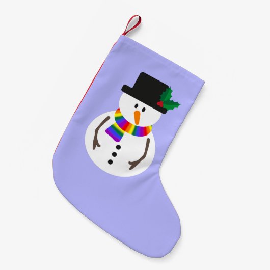 LGBT+ Pride Snowman Strumpf Kleiner Weihnachtsstrumpf (Vorderansicht (hängend))