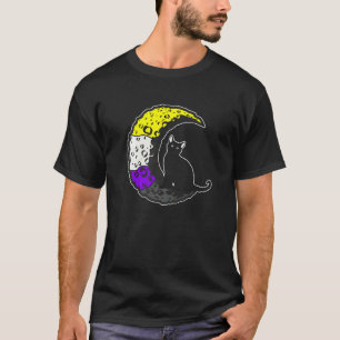 Lgbt Pride soziale Bewegung Non Binäre Katze Mond T-Shirt