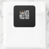 LGBT Pride Support Life Gets Better Together Inclu Quadratischer Aufkleber (Tasche)