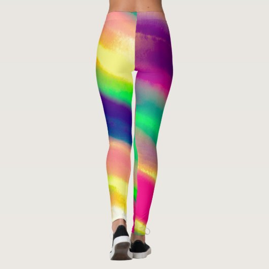 LGBT Pride Watercolor Rainbow Leggings (Rückseite)