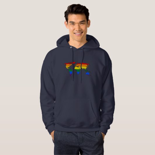 LGBT pride world map Hoodie (Vorne ganz)