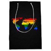 LGBT pride world map Mittlere Geschenktüte (Vorderseite)