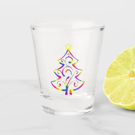 LGBT+ Primer Weihnachtsbaum-Schießglas Schnapsglas (Vorderseite)