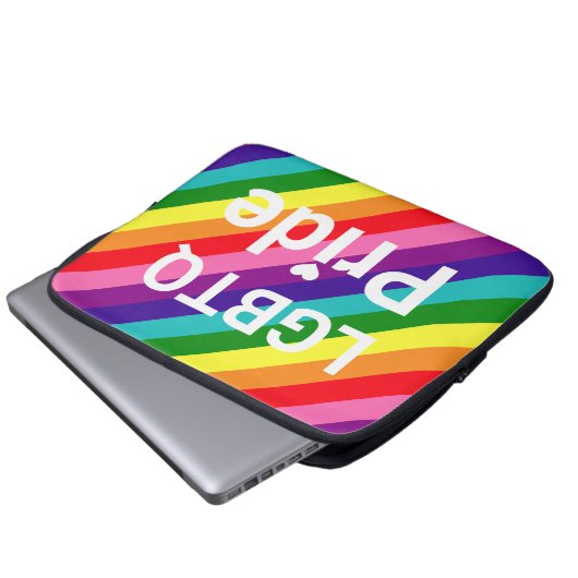 LGBT-Prix 8 Streifen Regenbogen Laptopschutzhülle (Vorne Knopf)