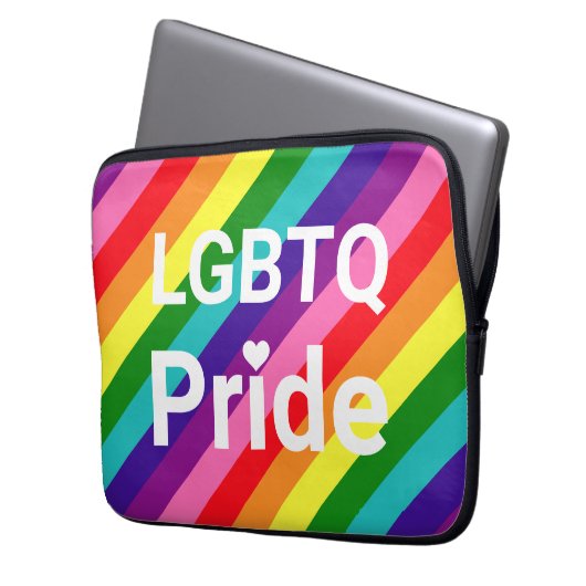 LGBT-Prix 8 Streifen Regenbogen Laptopschutzhülle (Vorderseite Links)