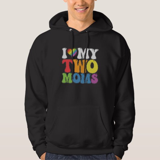 LGBT Prix I Liebe meine zwei Mamas Gay Lesbian Sup Hoodie (Vorderseite)
