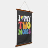 LGBT Prix I Liebe meine zwei Mamas Gay Lesbian Sup Wandteppich Mit Holzrahmen (Gewinkelt)