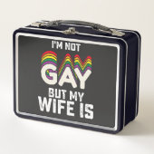 LGBT Prix ist nicht schwul, aber meine Ehefrau ist Metall Brotdose (Vorderseite)