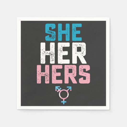 LGBT Prix sie ihre Trans Transgender Pronouns Serviette (Vorderseite)