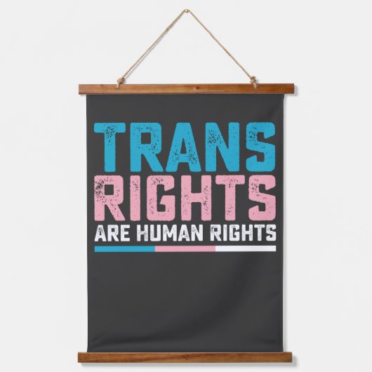 LGBT Prix Trans Rights sind Menschenrechte Wandteppich Mit Holzrahmen (Vorderseite)