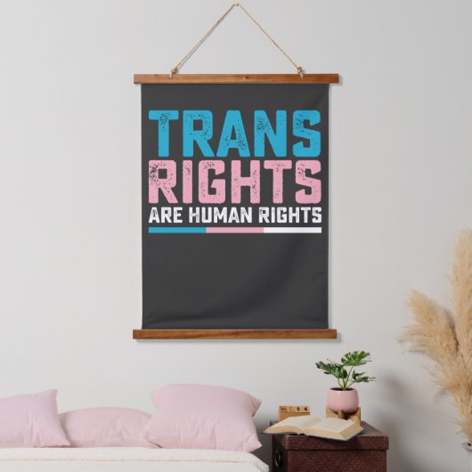 LGBT Prix Trans Rights sind Menschenrechte Wandteppich Mit Holzrahmen (Schlafzimmer)