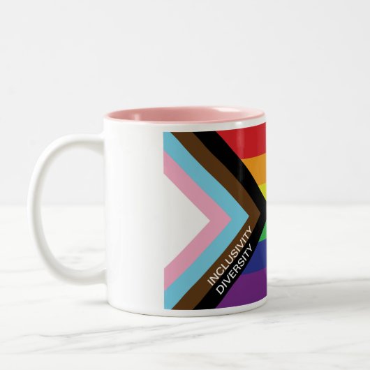 LGBT Progress Pride Rainbow-Flag mit benutzerdefin Zweifarbige Tasse (Links)